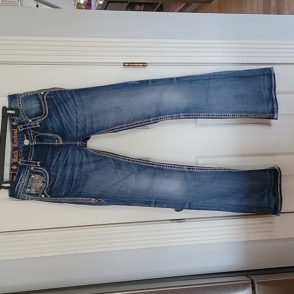 ROCK REVIVAL JEANS JENA MID RISE BOOT 26 DENIM PANTS - Picture 4 of 7